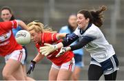 07 April 2019; Rachel Fleming of Dublin in action against Sadhbh O'Leary of Cork during the Lidl Ladies NFL Round 7 match between Cork and Dublin at Mallow in Co. Cork. Photo by Matt Browne/Sportsfile