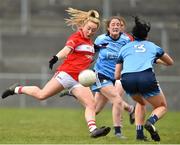 07 April 2019; Sadhbh O'Leary of Cork in action against Eabha Rutledge and Emma McDonagh of Dublin during the Lidl Ladies NFL Round 7 match between Cork and Dublin at Mallow in Co. Cork. Photo by Matt Browne/Sportsfile