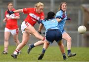 07 April 2019; Sadhbh O'Leary of Cork in action against Eabha Rutledge and Emma McDonagh of Dublin during the Lidl Ladies NFL Round 7 match between Cork and Dublin at Mallow in Co. Cork. Photo by Matt Browne/Sportsfile