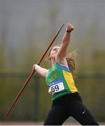 07 April 2019; Katelyn Reid of An Ríocht A.C., Co. Kerry, competing in the Women's Javelin (500g) during the AAI National Spring Throws at AIT in Athlone, Co Westmeath.  Photo by Harry Murphy/Sportsfile