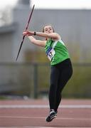07 April 2019; Amy Whelan of Liscarroll A.C., Co. Cork, competing in the Women's Javelin (500g) during the AAI National Spring Throws at AIT in Athlone, Co Westmeath.  Photo by Harry Murphy/Sportsfile