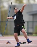 07 April 2019; Wojciech Suchodolski of Mountmellick A.C., Co. Laois, competing in the Men's Javelin (800g) during the AAI National Spring Throws at AIT in Athlone, Co Westmeath.  Photo by Harry Murphy/Sportsfile