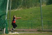 07 April 2019; Aine Marie McBride of Lifford Strabane A.C., Co. Donegal, competing in the Women's Hammer (3kg) during the AAI National Spring Throws at AIT in Athlone, Co Westmeath.  Photo by Harry Murphy/Sportsfile