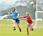 07 April 2019; Lyndsey Davey of Dublin in action against Laura O'Mahony of Cork during the Lidl Ladies NFL Round 7 match between Cork and Dublin at Mallow in Co. Cork. Photo by Matt Browne/Sportsfile