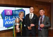 6 April 2019; AIB GAA Club Footballer of the Year Kieran Molloy of Corofin with parents Gerry and Eileen at the AIB GAA Club Player 2018/19 Awards at Croke Park in Dublin. Photo by Stephen McCarthy/Sportsfile