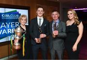 6 April 2019; AIB GAA Club Footballer of the Year Kieran Molloy of Corofin with parents Gerry and Eileen and partner Katie Burke at the AIB GAA Club Player 2018/19 Awards at Croke Park in Dublin. Photo by Stephen McCarthy/Sportsfile