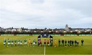 5 April 2019; Players and officials shake hands prior to the SSE Airtricity League Premier Division match between Cork City and Shamrock Rovers at Turners Cross in Cork. Photo by Stephen McCarthy/Sportsfile