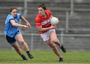 07 April 2019; Ciara O'Sullivan of Cork in action against Orlagh Nolan of Dublin during the Lidl Ladies NFL Round 7 match between Cork and Dublin at Mallow in Co. Cork. Photo by Matt Browne/Sportsfile
