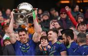 31 March 2019; Lee Keegan of Mayo lifts the cup following the Allianz Football League Division 1 Final match between Kerry and Mayo at Croke Park in Dublin. Photo by Stephen McCarthy/Sportsfile