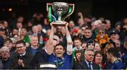 31 March 2019; Jason Doherty of Mayo lifts the cup following the Allianz Football League Division 1 Final match between Kerry and Mayo at Croke Park in Dublin. Photo by Stephen McCarthy/Sportsfile