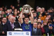 31 March 2019; James McCormack of Mayo lifts the cup following the Allianz Football League Division 1 Final match between Kerry and Mayo at Croke Park in Dublin. Photo by Stephen McCarthy/Sportsfile