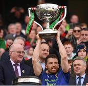 31 March 2019; Chris Barrett of Mayo lifts the cup following the Allianz Football League Division 1 Final match between Kerry and Mayo at Croke Park in Dublin. Photo by Stephen McCarthy/Sportsfile