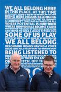 8 April 2019; Uachtarán Chumann Lúthchleas Gael John Horan, left, and Ard Stiúrthóir of the GAA Tom Ryan at the unveiling of the new GAA manifesto in both Irish and English at St Colmcilles GAA Club in Bettystown, Co Meath. The manifesto is an affirmation of the GAA's mission, vision and values, and a celebration of all the people who make the Association what it is. The intention is for the manifesto to be proudly displayed across the GAA network and wherever Gaelic Games are played at home and abroad&quot;. It marks the start of a wider support message that celebrates belonging to the GAA, which is centered around the statement: ‘GAA – Where We All Belong’ / CLG – Tá Áit Duinn Uilig’. Photo by Stephen McCarthy/Sportsfile