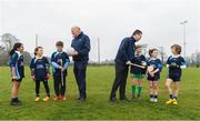 8 April 2019; Uachtarán Chumann Lúthchleas Gael John Horan, left, and Ard Stiúrthóir of the GAA Tom Ryan with members of St Colmcilles GAA Club, from left, Reva Mehta, age 8, Milena Maza, age 8, Jack O'Byrne, age 10, Noah Noone Garland, age 9, Aisling Gillick, age 8, and Niall O'Donoghue, age 9, prior to the unveiling of the new GAA manifesto in both Irish and English at St Colmcilles GAA Club in Bettystown, Co Meath. The manifesto is an affirmation of the GAA's mission, vision and values, and a celebration of all the people who make the Association what it is. The intention is for the manifesto to be proudly displayed across the GAA network and wherever Gaelic Games are played at home and abroad&quot;. It marks the start of a wider support message that celebrates belonging to the GAA, which is centered around the statement: ‘GAA – Where We All Belong’ / CLG – Tá Áit Duinn Uilig’. Photo by Stephen McCarthy/Sportsfile