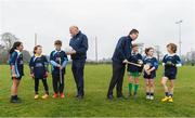 8 April 2019; Uachtarán Chumann Lúthchleas Gael John Horan, left, and Ard Stiúrthóir of the GAA Tom Ryan with members of St Colmcilles GAA Club, from left, Reva Mehta, age 8, Milena Maza, age 8, Jack O'Byrne, age 10, Noah Noone Garland, age 9, Aisling Gillick, age 8, and Niall O'Donoghue, age 9, prior to the unveiling of the new GAA manifesto in both Irish and English at St Colmcilles GAA Club in Bettystown, Co Meath. The manifesto is an affirmation of the GAA's mission, vision and values, and a celebration of all the people who make the Association what it is. The intention is for the manifesto to be proudly displayed across the GAA network and wherever Gaelic Games are played at home and abroad&quot;. It marks the start of a wider support message that celebrates belonging to the GAA, which is centered around the statement: ‘GAA – Where We All Belong’ / CLG – Tá Áit Duinn Uilig’. Photo by Stephen McCarthy/Sportsfile