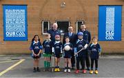 8 April 2019; Uachtarán Chumann Lúthchleas Gael John Horan, left, Keith Loughman, Chairman of St Colmcilles GAA Club, and Ard Stiúrthóir of the GAA Tom Ryan, right, with members of St Colmcilles GAA Club, from left, Reva Mehta, age 8, Noah Noone Garland, age 9, Niall O'Donoghue, age 9, Aisling Gillick, age 8, Jack O'Byrne, age 10, and Milena Maza, age 8, at the unveiling of the new GAA manifesto in both Irish and English at St Colmcilles GAA Club in Bettystown, Co Meath. The manifesto is an affirmation of the GAA's mission, vision and values, and a celebration of all the people who make the Association what it is. The intention is for the manifesto to be proudly displayed across the GAA network and wherever Gaelic Games are played at home and abroad&quot;. It marks the start of a wider support message that celebrates belonging to the GAA, which is centered around the statement: ‘GAA – Where We All Belong’ / CLG – Tá Áit Duinn Uilig’. Photo by Stephen McCarthy/Sportsfile