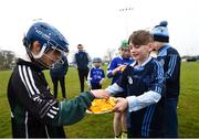 8 April 2019; Juvenile players at St Colmcilles GAA Club prior to the unveiling of the new GAA manifesto in both Irish and English at St Colmcilles GAA Club in Bettystown, Co Meath. The manifesto is an affirmation of the GAA's mission, vision and values, and a celebration of all the people who make the Association what it is. The intention is for the manifesto to be proudly displayed across the GAA network and wherever Gaelic Games are played at home and abroad&quot;. It marks the start of a wider support message that celebrates belonging to the GAA, which is centered around the statement: ‘GAA – Where We All Belong’ / CLG – Tá Áit Duinn Uilig’. Photo by Stephen McCarthy/Sportsfile