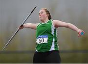7 April 2019; Laura Dolan of Ferbane A.C., Co. Offaly, competing in the Women's Hammer (4kg) during the AAI National Spring Throws at AIT in Athlone, Co Westmeath.  Photo by Harry Murphy/Sportsfile