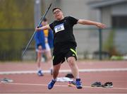 7 April 2019; Wojciech Suchodolski of Mountmellick A.C., Co. Laois, competing in the Men's Javelin (800g) during the AAI National Spring Throws at AIT in Athlone, Co Westmeath.  Photo by Harry Murphy/Sportsfile