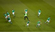 26 March 2019; Republic of Ireland players warm up ahead of the UEFA EURO2020 Group D qualifying match between Republic of Ireland and Georgia at the Aviva Stadium, Lansdowne Road, in Dublin. Photo by Eóin Noonan/Sportsfile
