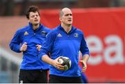 12 April 2019; Devin Toner, right, and Jack Dunne during the Leinster Rugby captain's run at the RDS Arena in Dublin. Photo by Ramsey Cardy/Sportsfile