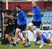 12 April 2019; Devin Toner, right, and Jack Dunne during the Leinster Rugby captain's run at the RDS Arena in Dublin. Photo by Ramsey Cardy/Sportsfile