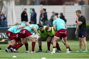 12 April 2019; Munster players during the warm-up prior to the Guinness Pro14 Round 20 game between Benetton and Munster at Stadio di Monigo in Treviso, Italy. Photo by Roberto Bregani/Sportsfile