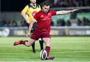 12 April 2019; JJ Hanrahan of Munster kicks a conversion during the Guinness PRO14 Round 20 game between Benetton and Munster at Stadio di Monigo in Treviso, Italy. Photo by Roberto Bregani/Sportsfile