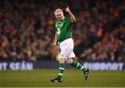 12 April 2019; Ray Houghton of Republic of Ireland XI comes on during the Sean Cox Fundraiser match between the Republic of Ireland XI and Liverpool FC Legends at the Aviva Stadium in Dublin. Photo by Stephen McCarthy/Sportsfile
