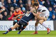 12 April 2019; Jacob Stockdale of Ulster is tackled by Jaco van der Walt of Edinburgh during the Guinness PRO14 Round 20 match between Edinburgh and Ulster at BT Murrayfield in Edinburgh, Scotland. Photo by Ross Parker/Sportsfile