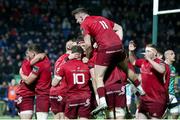 12 April 2019; Munster players celebrate a try scored by Alby Mathewson during the Guinness PRO14 Round 20 game between Benetton Treviso and Munster Rugby at Stadio di Monigo in Treviso, Italy. Photo by Roberto Bregani/Sportsfile