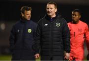 12 April 2019; Republic of Ireland head coach William O'Connor following the SAFIB Centenary Shield Under 18 Boys' International match between Republic of Ireland and England at Dalymount Park in Dublin. Photo by Ben McShane/Sportsfile
