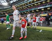 12 April 2019; Steve McManaman of Liverpool FC Legends walks out prior to the Sean Cox Fundraiser match between the Republic of Ireland XI and Liverpool FC Legends at the Aviva Stadium in Dublin. Photo by Stephen McCarthy/Sportsfile