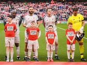 12 April 2019; Liverpool FC Legends players and mascots prior to the Sean Cox Fundraiser match between the Republic of Ireland XI and Liverpool FC Legends at the Aviva Stadium in Dublin. Photo by Stephen McCarthy/Sportsfile
