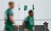 13 April 2019; A general view of the Welsh, IRFU, and Connacht flags flying in the wind during the Guinness PRO14 Round 20 match between Connacht and Cardiff Blues at The Sportsground in Galway. Photo by Piaras Ó Mídheach/Sportsfile