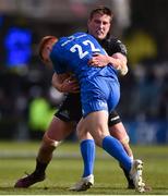 13 April 2019; Ciaran Frawley of Leinster is tackled by Matt Fagerson of Glasgow Warriors during the Guinness PRO14 Round 20 match between Leinster and Glasgow Warriors at the RDS Arena in Dublin. Photo by Ben McShane/Sportsfile