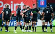 13 April 2019; Glasgow Warriors players celebrate following the Guinness PRO14 Round 20 match between Leinster and Glasgow Warriors at the RDS Arena in Dublin. Photo by Ramsey Cardy/Sportsfile