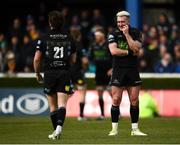 13 April 2019; Stuart Hogg of Glasgow Warriors reacts following the Guinness PRO14 Round 20 match between Leinster and Glasgow Warriors at the RDS Arena in Dublin. Photo by Stephen McCarthy/Sportsfile