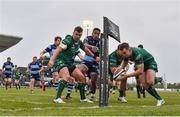 13 April 2019; Matt Healy of Connacht goes over to score his side's fourth try during the Guinness PRO14 Round 20 match between Connacht and Cardiff Blues at The Sportsground in Galway. Photo by Seb Daly/Sportsfile