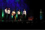 13 April 2019; Connacht team Cáit Cullen, Sheila Murray, Cormac Sammon, Shane McNulty and Brendan Sammon from Aughnasheelan, Leitrim, competing in the Bailéad Ghrúpa catagory during the Scór Sinsir All Ireland Finals at the TF Royal hotel and theatre, Old Westport road in Castlebar, Co Mayo. Photo by Eóin Noonan/Sportsfile