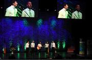 13 April 2019; Connacht team Cáit Cullen, Sheila Murray, Cormac Sammon, Shane McNulty and Brendan Sammon from Aughnasheelan, Leitrim, competing in the Bailéad Ghrúpa catagory during the Scór Sinsir All Ireland Finals at the TF Royal hotel and theatre, Old Westport road in Castlebar, Co Mayo. Photo by Eóin Noonan/Sportsfile