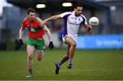 13 April 2019; Craig Dias of Kilmacud Crokes in action against Aaron Elliot of Ballymun Kickhams during the Dublin County Senior 1 Club Football Championship Round 1 match between Ballymun Kickhams and Kilmacud Crokes at Parnell Park in Dublin. Photo by Ramsey Cardy/Sportsfile