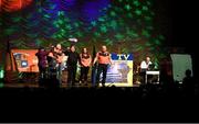 13 April 2019; Connacht team Michael Gunn, Anne Marie Gunn, Eric Murray, Vinnie Gleeson, Margaret Regan, Geraldine O'Connor, Sarah Kane and Peadar McCaffrey from Elphin, Roscommon, competing in the Léiriú catagory during the Scór Sinsir All Ireland Finals at the TF Royal hotel and theatre, Old Westport road in Castlebar, Co Mayo. Photo by Eóin Noonan/Sportsfile