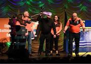 13 April 2019; Connacht team Michael Gunn, Anne Marie Gunn, Eric Murray, Vinnie Gleeson, Margaret Regan, Geraldine O'Connor, Sarah Kane and Peadar McCaffrey from Elphin, Roscommon, competing in the Léiriú catagory during the Scór Sinsir All Ireland Finals at the TF Royal hotel and theatre, Old Westport road in Castlebar, Co Mayo. Photo by Eóin Noonan/Sportsfile