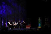 13 April 2019; Munster team Darragh O'Shea, Sheila Cavanagh, Veronica O'Mahony, Fergus McGrath and Daniel O'Callaghan from Kilshannig, Cork, competing in the Ceol Uirlise catagory during the Scór Sinsir All Ireland Finals at the TF Royal hotel and theatre, Old Westport road in Castlebar, Co Mayo. Photo by Eóin Noonan/Sportsfile