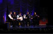 13 April 2019; Munster team Darragh O'Shea, Sheila Cavanagh, Veronica O'Mahony, Fergus McGrath and Daniel O'Callaghan from Kilshannig, Cork, competing in the Ceol Uirlise catagory during the Scór Sinsir All Ireland Finals at the TF Royal hotel and theatre, Old Westport road in Castlebar, Co Mayo. Photo by Eóin Noonan/Sportsfile