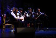 13 April 2019; Munster team Darragh O'Shea, Sheila Cavanagh, Veronica O'Mahony, Fergus McGrath and Daniel O'Callaghan from Kilshannig, Cork, competing in the Ceol Uirlise catagory during the Scór Sinsir All Ireland Finals at the TF Royal hotel and theatre, Old Westport road in Castlebar, Co Mayo. Photo by Eóin Noonan/Sportsfile