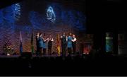 13 April 2019; Leinster team Aimee Barrett, Orla Clery, Susan Lambden, Sandra McGurran, Kenneth Murphy, Eoin Clarke, Seamus Moran and Christopher McCormack from Bunbrosna, Westmeath, competing in the Rince Seit catagory during the Scór Sinsir All Ireland Finals at the TF Royal hotel and theatre, Old Westport road in Castlebar, Co Mayo. Photo by Eóin Noonan/Sportsfile