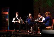 13 April 2019; Leinster team Shóna Ní Chnaimhín, Aaron MacKessy, Ciara MacKessy, Siobhan Ní Bhuachalla and Joe Keane from Kyle, Laois, competing in the Ceol Uirlise catagory during the Scór Sinsir All Ireland Finals at the TF Royal hotel and theatre, Old Westport road in Castlebar, Co Mayo. Photo by Eóin Noonan/Sportsfile
