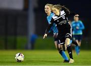13 April 2019; Katie McCarthy of Cork City in action against Jenny O'Keeffe of DLR Waves during the Só Hotels Women's National League match between DLR Waves and Cork City FC at Jackson Park in Kilternan, Dublin. Photo by Ben McShane/Sportsfile